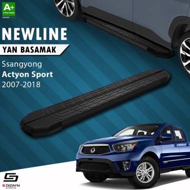 S-Dizayn Ssangyong Actyon Sports NewLine Siyah Yan Basamak 203 Cm 2007-2018