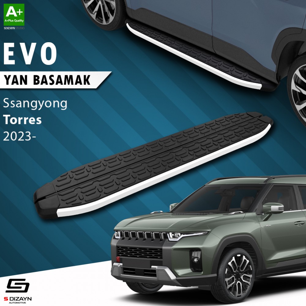 S-Dizayn Ssangyong Torres Evo Aluminyum Yan Basamak 183 Cm 2023 Üzeri