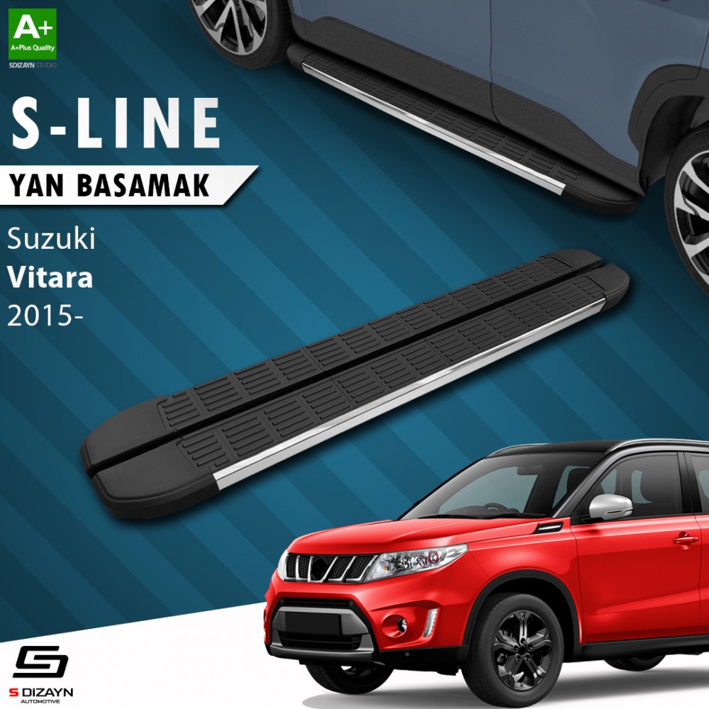 S-Dizayn Suzuki Vitara 4 S-Line Krom Yan Basamak 163 Cm 2015 Üzeri S-Dizayn Suzuki Vitara 4 S-Line Krom Yan Basamak 163 Cm 2015 Üzeri
