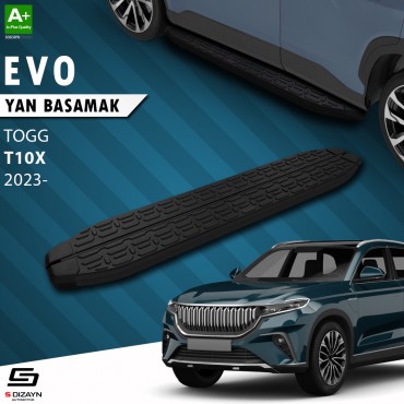 S-Dizayn TOGG T10X Evo Black Side Step 203 Cm Above 2023