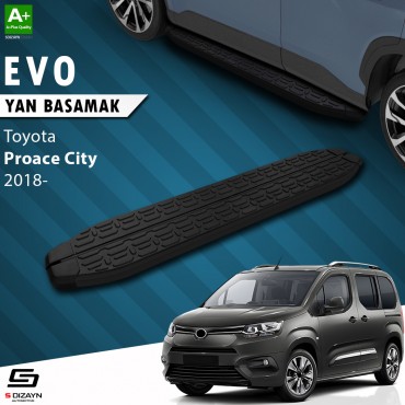 S-Dizayn Toyota Proace City Short Chassis Evo Black Side Step 203 Cm Above 2018