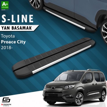 S-Dizayn Toyota Proace City Short Chassis S-Line Aluminum Side Step 203 Cm 2018 Onwards