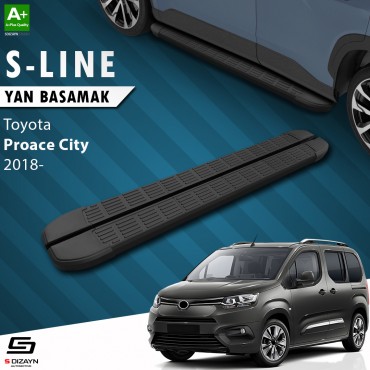 S-Dizayn Toyota Proace City Long Chassis S-Line Black Side Step 213 Cm Above 2018