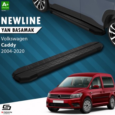 S-Dizayn VW Caddy 3 Long Chassis NewLine Black Side Step 223 Cm 2004-2020