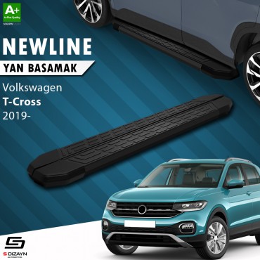S-Dizayn VW T-Cross NewLine Black Side Step 179 Cm Above 2019