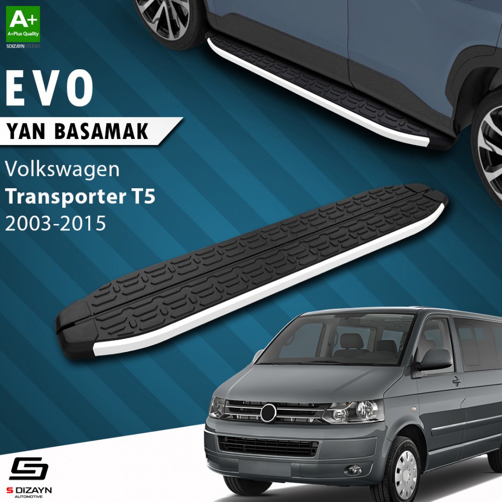 S-Dizayn VW Transporter T5 Short Chassis Evo Aluminum Side Step 213 Cm 2003-2015