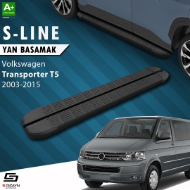 S-Dizayn VW Transporter T5 Kısa Şase S-Line Siyah Yan Basamak 213 Cm 2003-2015
