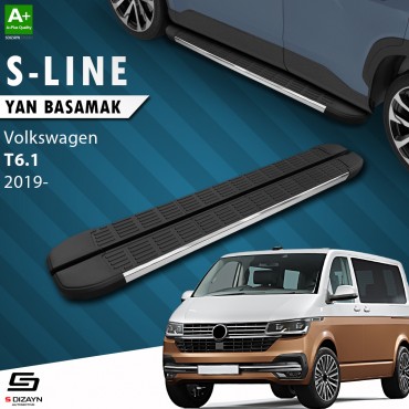 S-Dizayn VW Transporter T6.1 Short Chassis S-Line Chrome Side Step 213 Cm Over 2019