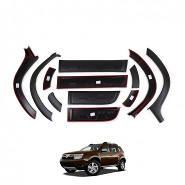 Dacia Duster Dodik Seti Çamurluk ve Kapı UV Katkılı (ABS) Mat Siyah 12 Parça 2010-2017 