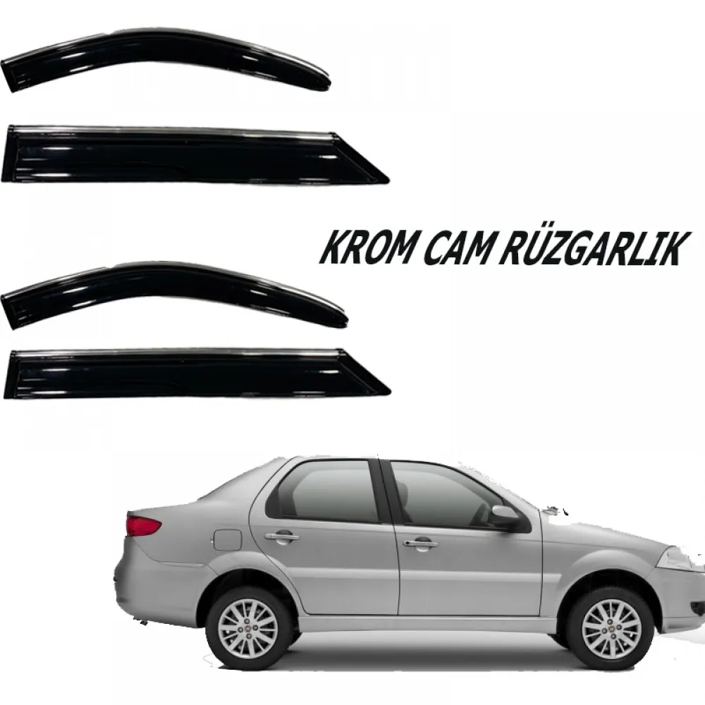 Krom cam rüzgarlığı 1.2mm Fiat Albea/Palıo/Sıena 4'lü / CARU430