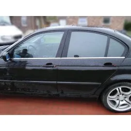 BMW 3 Serisi E46 Sedan Krom Cam Çıtası (4 Parça Paslanmaz Çelik) - 1998-2005 Modeller
