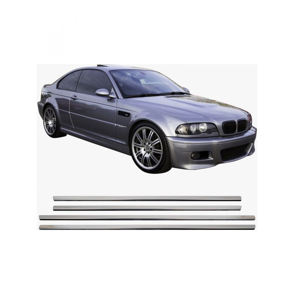 BMW 3 Serisi E46 Sedan Krom Cam Çıtası (4 Parça Paslanmaz Çelik) - 1998-2005 Modeller