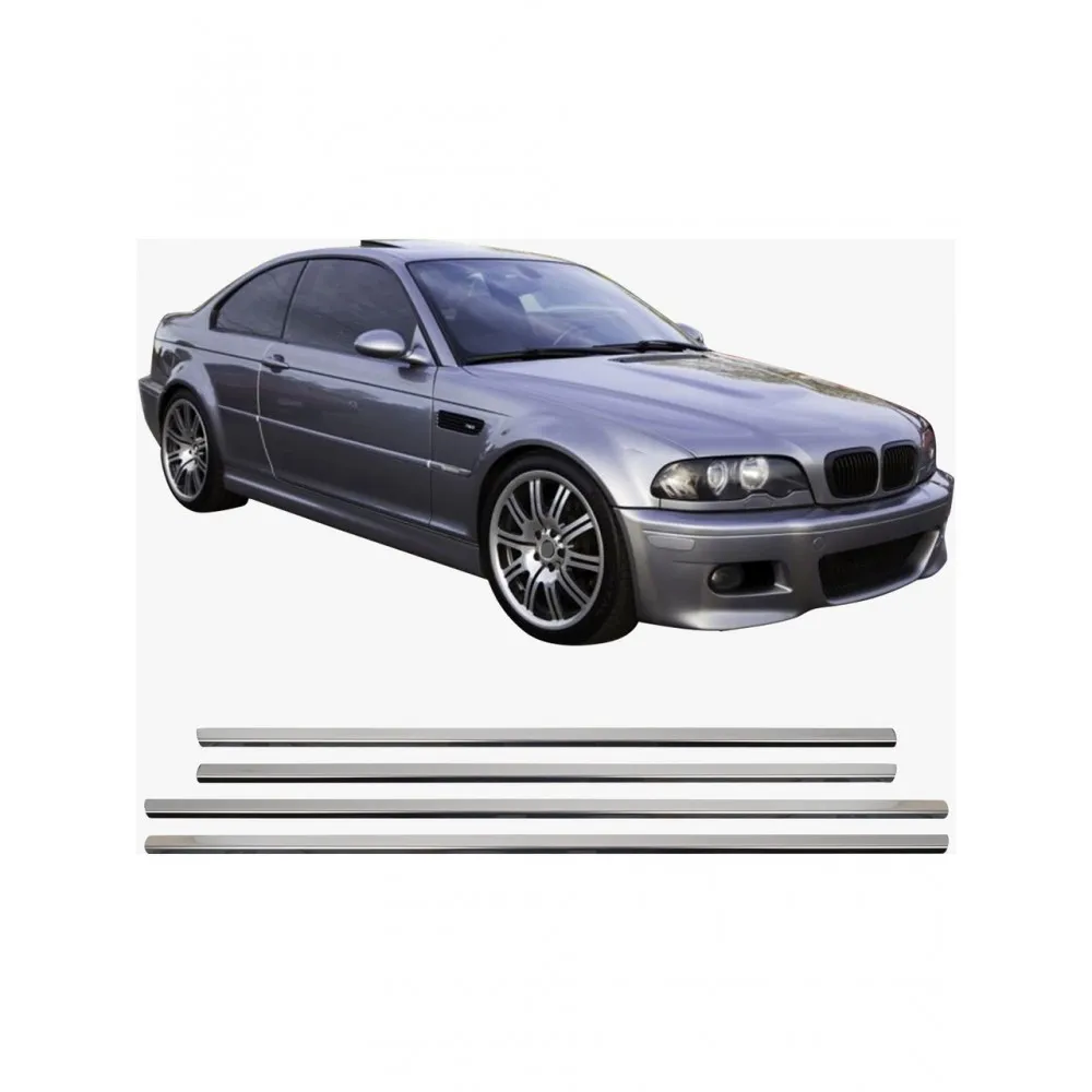 BMW 3 Serisi E46 Sedan Krom Cam Çıtası (4 Parça Paslanmaz Çelik) - 1998-2005 Modeller