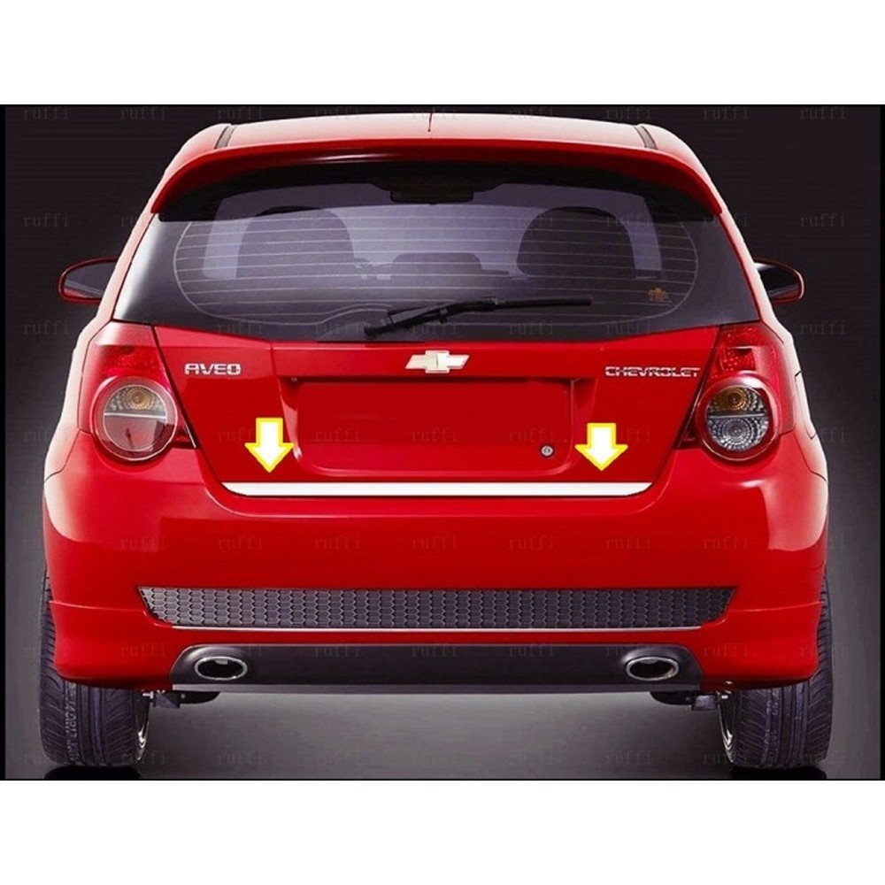 Chevrolet Aveo HB Krom Bagaj Alt Çıtası (Paslanmaz Çelik) - 2006-2011 Modeller