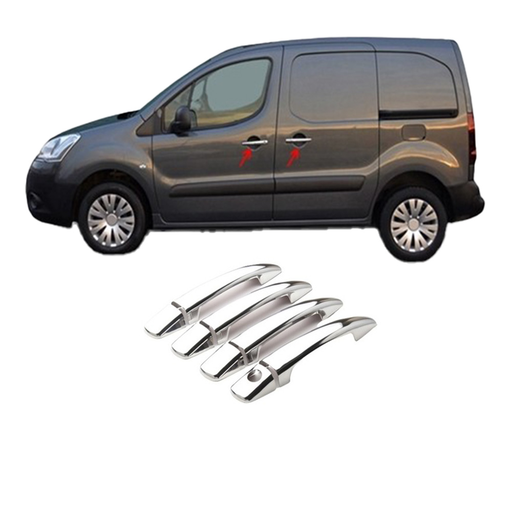 Citroen Berlingo II Mini Van Krom Kapı Kolu (Paslanmaz Çelik) - 4 Kapı - 2008-2018 Modeller