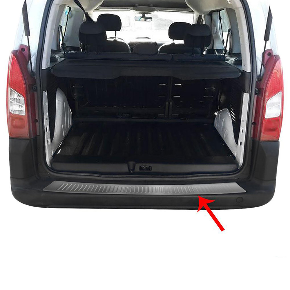Citroen Berlingo II Mini Van Arka Tampon Eşiği (Paslanmaz Çelik) - 2008-2018 Modeller