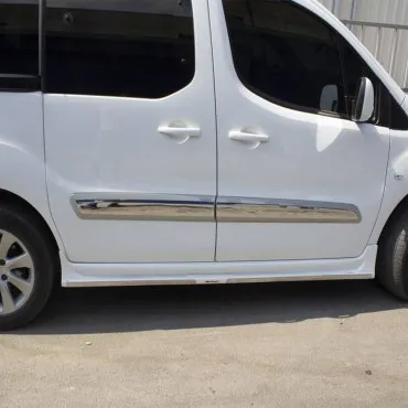 Citroen Berlingo II Mini Van Krom Yan Kapı Çıtası (4 Parça Paslanmaz Çelik) - 2008-2018 Modeller
