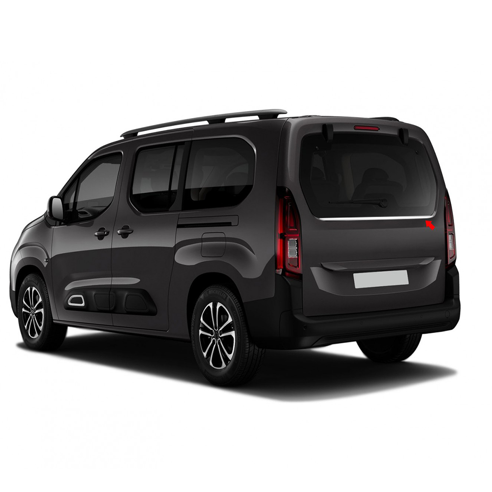 Citroen Berlingo III Mini Van Krom Bagaj Camı Alt Çıtası (Paslanmaz Çelik) - 2019 ve Sonrası Modeller
