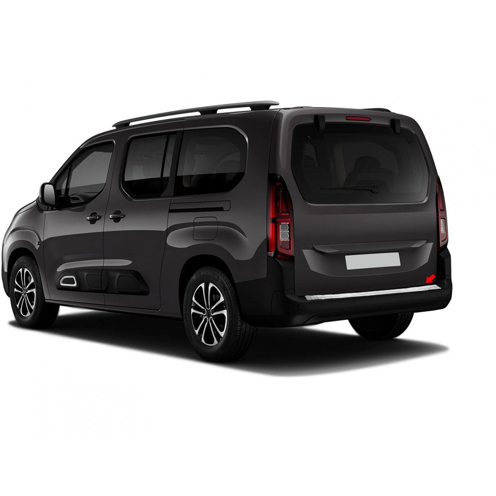 Citroen Berlingo III Mini Van Krom Arka Tampon Eşiği (Paslanmaz Çelik) - 2019 ve Sonrası Modeller