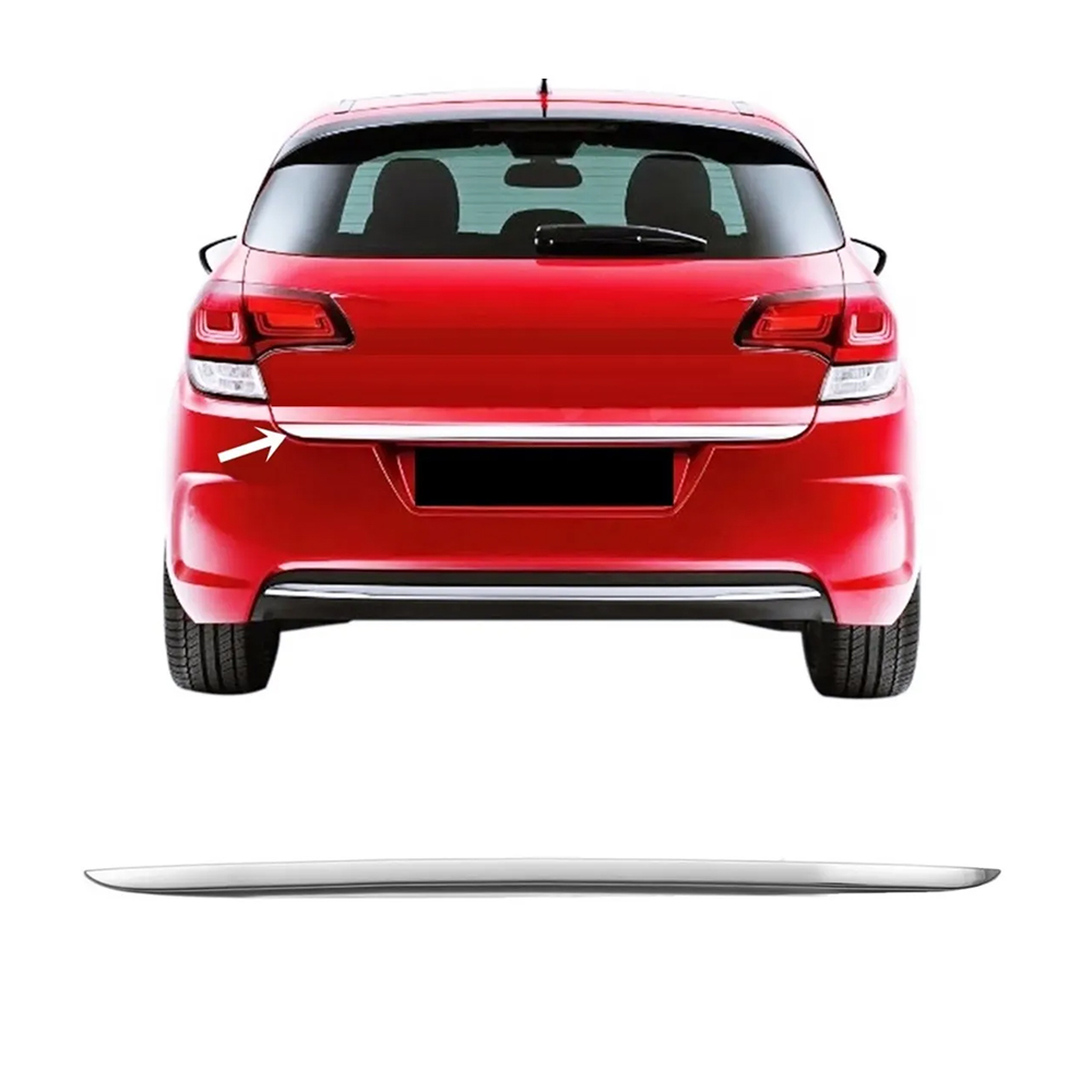 Citroen C4 Hatchback Krom Bagaj Alt Çıtası (Paslanmaz Çelik) - 2010 ve Sonrası Modeller