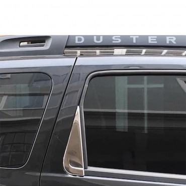 Dacia Duster SUV Krom Arka Cam Kelebek Yeri 2 Parça (Paslanmaz Çelik) - 2010-2017 Modeller