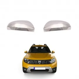 Dacia Duster SUV Krom Ayna Kapağı (2 Parça, Paslanmaz Çelik) - 2018-2023 Modeller