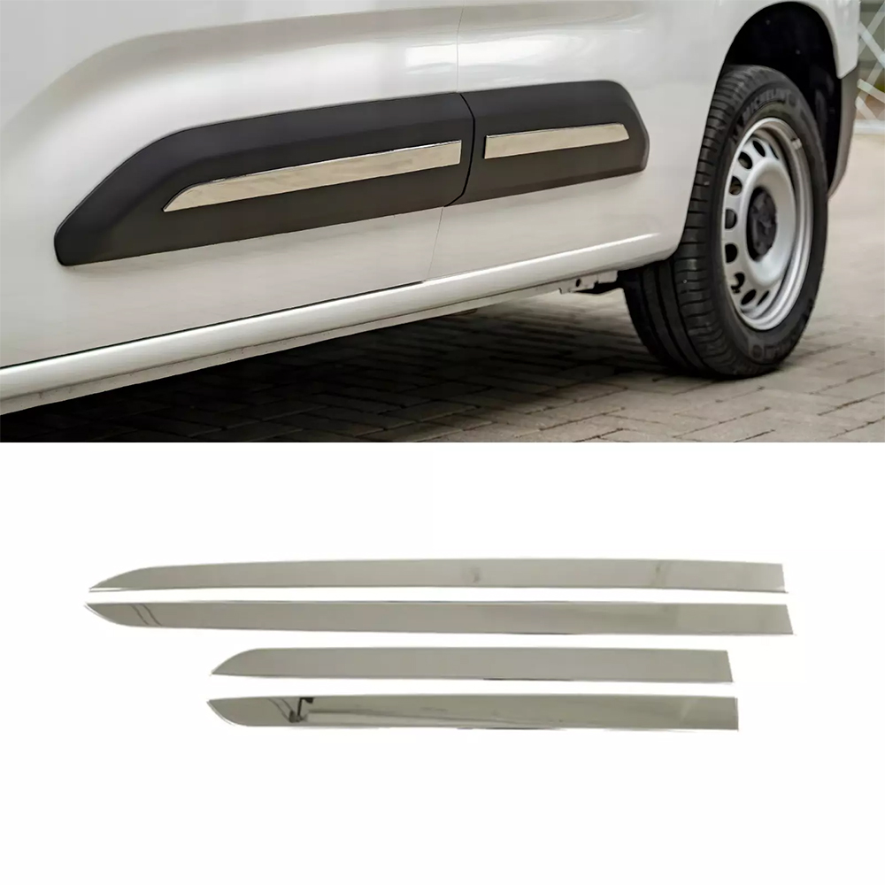 Fiat Doblo Krom Yan Kapı Çıtası (4 Parça Paslanmaz Çelik) - 2023 ve Sonrası Modeller