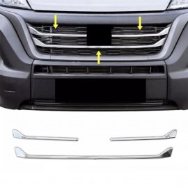 Fiat Ducato Krom Ön Panjur (3 Parça Paslanmaz Çelik) - 2022-2024