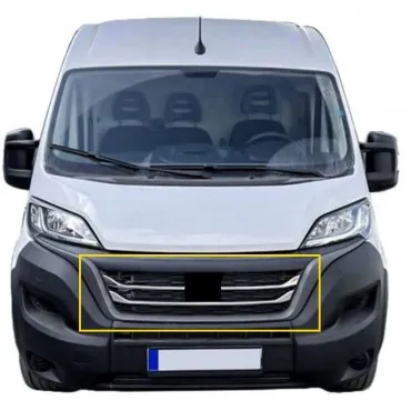 Fiat Ducato Krom Ön Panjur (3 Parça Paslanmaz Çelik) - 2022-2024
