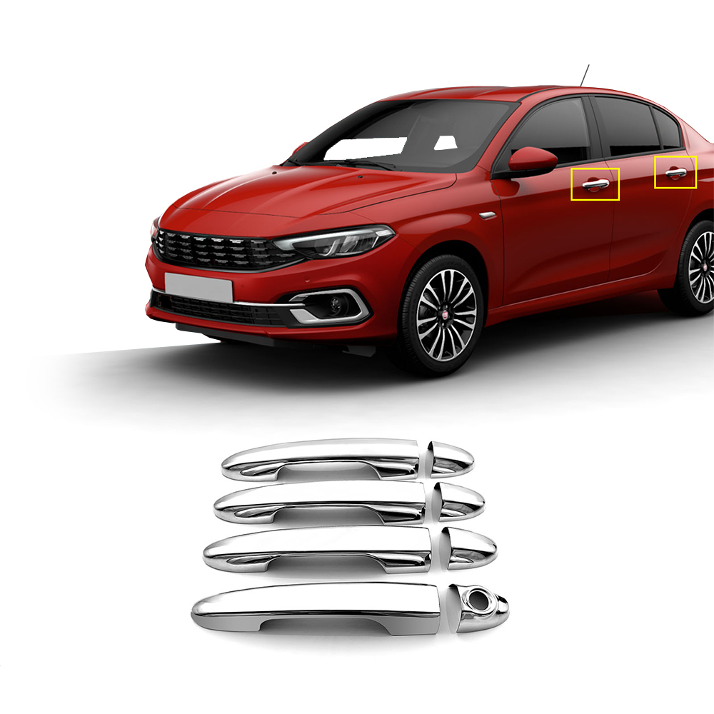 Fiat Egea SD Chrome Door Handle (4 Doors Stainless Steel) - 2015-2024 Models