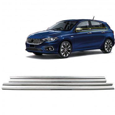 Fiat Egea HB Krom Cam Çıtası (4 Parça Paslanmaz Çelik) - 2015-2024 Modeller