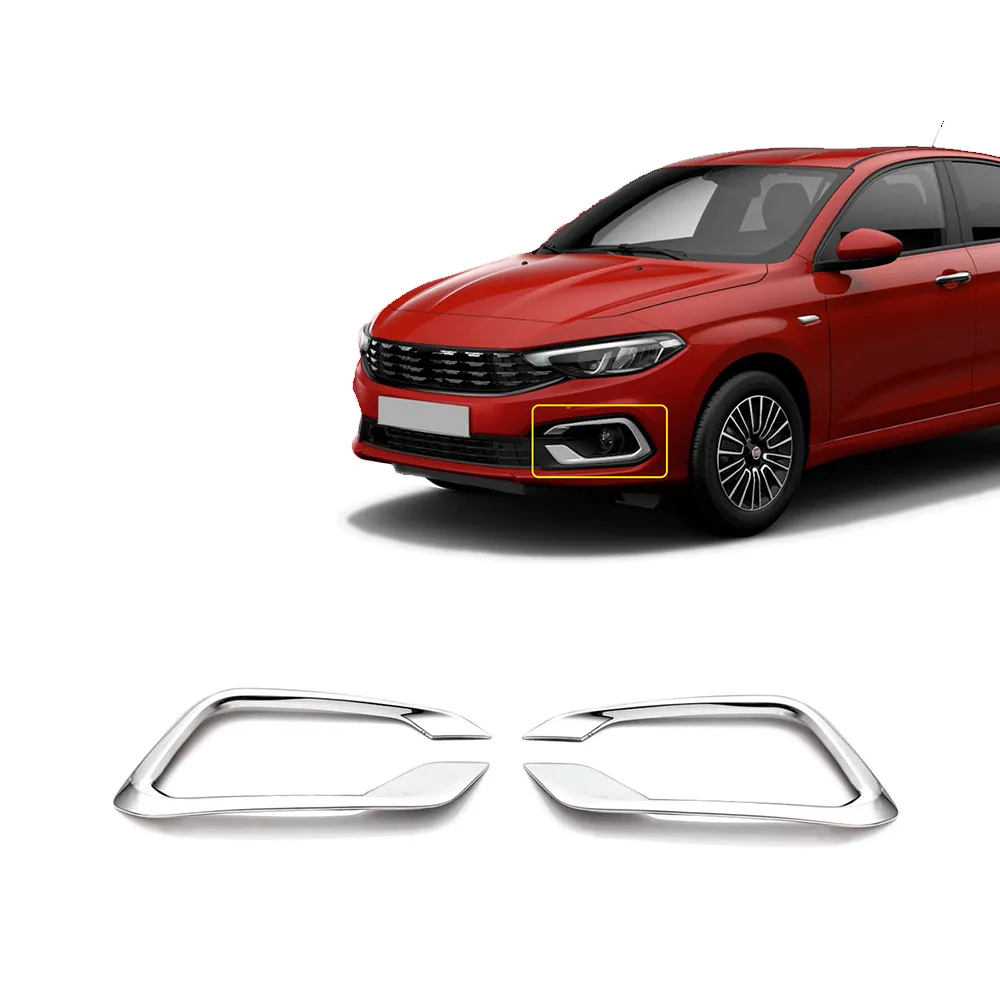 Fiat Egea HB Krom Sis Çerçevesi (2 Parça Paslanmaz Çelik - Büyük) - 2020-2024 Modeller