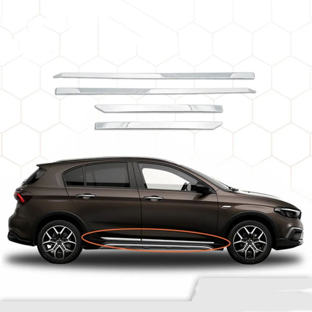 Fiat Egea Cross Krom Yan Kapı Çıtası (4 Parça Paslanmaz Çelik) - 2016-2024 Modeller