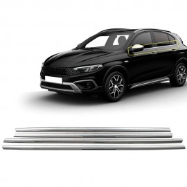 Fiat Egea Cross Krom Cam Çıtası (4 Parça Paslanmaz Çelik) - 2016-2024 Modeller
