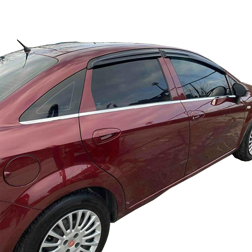 Fiat Linea SD Chrome Window Trim (Stainless Steel) - 8 Pieces - 2007-2011 Models