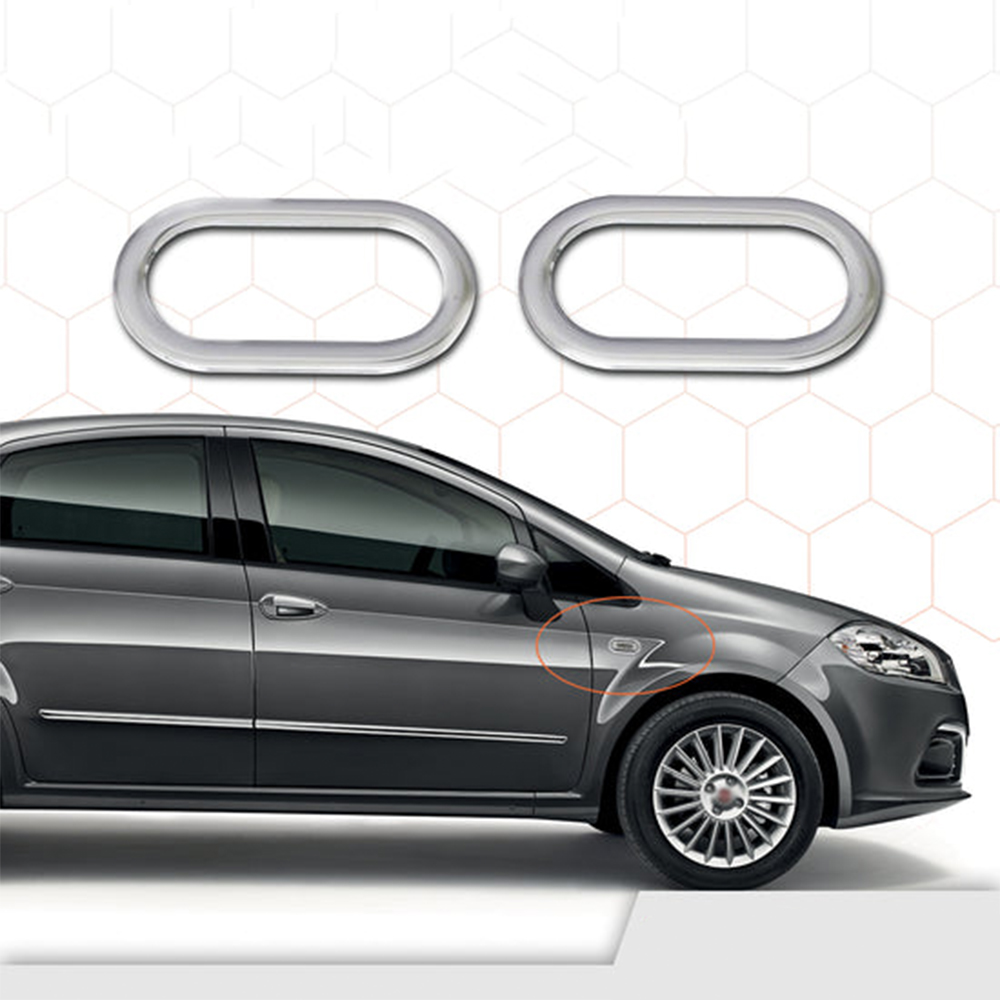 Fiat Linea SD Chrome Signal Frame (Stainless Steel) - 2 Pieces - 2007-2011 Models