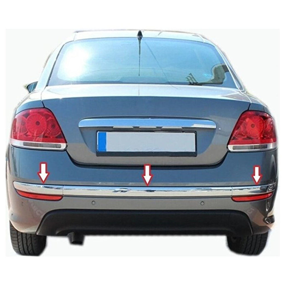 Fiat Linea SD Krom Arka Tampon Çıtası (Paslanmaz Çelik) - 2012-2017 Modeller (3 Parça)