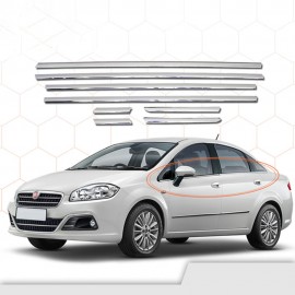 Fiat Linea SD Chrome Window Trim (Stainless Steel) - 2012-2017 Models (8 Pieces)